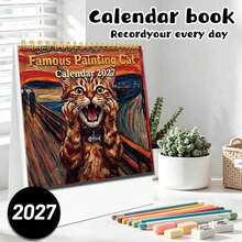 2027最新桌曆，梵谷風格，世界名畫貓咪，重要事件記錄，桌面裝飾品，生日與開學好禮，新年禮物 - ZJ-654 - 查看 13