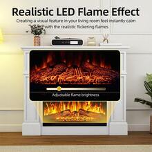 Yitahome 23" White Electric Fireplace – Realistic Flame Heats Up To 30㎡, Programmable Timer & LED Light Strip, Modern Slim Design For Cozy Home Decor - White - View 6