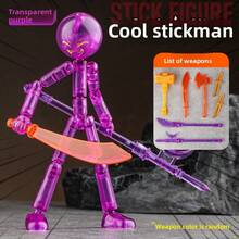 Cool Action Stickman Figurine, Multi-Joint Movable Humanoid Model, DIY Assembly Model, Suitable For Teenagers Office Desk Decoration, Gift, Party - Multicolor - View 14
