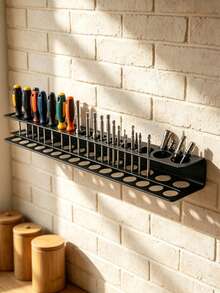 Screwdriver, Hammer And Wrench Hardware Tool Storage Rack, Wall-Mounted Multi-Function Small Tool Organizer, Suitable For Home And Garage Use - Multicolor - View 2