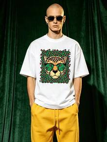 Herren-T-Shirts mit Grafikdruck in Weiß, Vintage-Print, geeignet für Frühling und Sommer. Blusen für Damen - Weiss - Übersicht 1