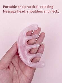 1pc Portable Resin Massage Comb Beauty Tool, 5-Tooth Design, Suitable For Head And Neck Gua Sha Comb, Beauty Skincare Product, Spa, Self-Care, Skincare Tool, Facial Care, Esthetician Supplies, Massage, Facial Massage Tool, Facial Roller - Multicolor - View 2