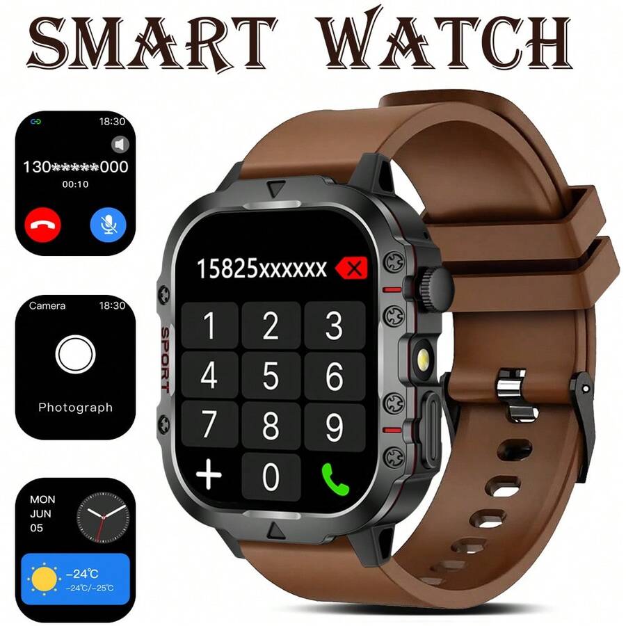[Smart Watch]Fashionable Men's And Women's Sports Smart Watch, With LED Side Light, Wireless Calling And Message Notification, Pedometer, Calorie, Distance Tracking, Multiple Sports Modes, Music Control, Remote Camera, Alarm Reminder, USB Charging Multifunctional Smart Watch, Suitable As Holiday Gift For Couples, Elders, Friends, Classmates, Etc.