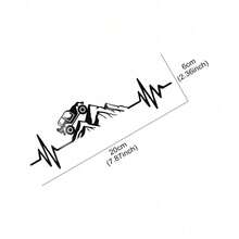 1pc Heartbeat Off Road Mountain Climb Graphics Car Sticker Vinyl Decor Decal 4x4 Truck Auto Windshield Bumper Decoration - A - View 2