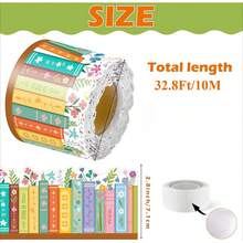 Wildflower Bookshelf Border Decor - 32.8ft Self-Adhesive Decorative Paper, Suitable For Back To School Floral Book Bulletin Board, Perfect For Classroom, Library, Office Chalkboard And Home Wall Party Decoration - Set - View 2