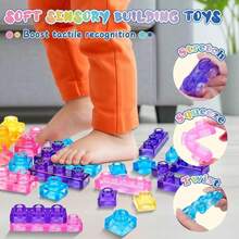 20/40/60pcs Mainan Balok Susun Jelly Lembut, Jelly Transparan Gaya INS Warna-warni Lembut Elastis Bentuk Persegi, Dapat Diremas, Dapat Ditumpuk, Anti Benturan, Pereda Stres, Mainan Edukasi Multifungsi untuk Pendidikan Anak Usia Dini/Bermain di Rumah - MultiWarna - View 9