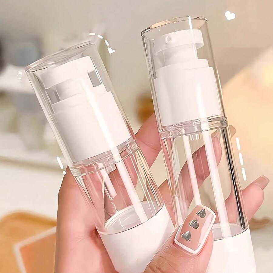 2pcs 50ml Vacuum Spray Bottles, Refillable Cosmetic Water & Lotion, Portable Travel Dispenser Bottle Set, Press-Type Small Spray Bottles, Empty Bottles, Perfume Bottle