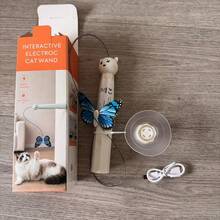 1pc Automatic Swinging Fishing Cat Teaser Toy, ABS+Pom Material More Durable, Handheld+Suction Cup Dual Use, USB Rechargeable Rotating Swinging Cat Toy, Anti-Tangle Self-Entertainment Boredom Reliever - View 10
