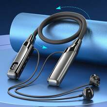 1pc Magnetic Design Button Control Soft Silicone Flexible Neckband HiFi Stereo Wireless Earphones, Fashion Wireless Music Headphones With 60 Hours Playtime - View 12