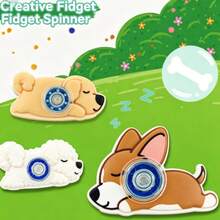 1 Set Cute Puppy Finger Spinner Stress Relief Toy, High-Speed Bearing Smooth Rotation Acrylic Portable Fidget Toy, Desk Decor For Office Workers To Relieve Stress And Heal Emotions (1 Set 10pcs) - Multicolor - View 5