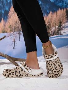 Winter Fuzzy Lined Clogs Anti Slip Warm Plush Indoor Outdoor Hole Slippers - Multicolor - View 4