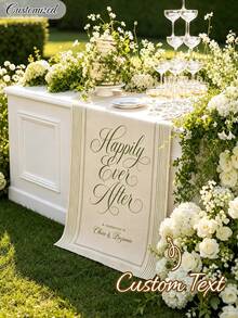 Pancarta de Bienvenida de Boda Personalizada, Mantel de Boda, Letrero de Evento de Bar a Rayas Personalizado, Pancarta de Evento de Bar, Nombre y Fecha Personalizables - Multicolor - Ver 4