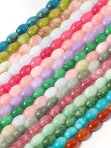1 Strand 8*12mm Natural Colorful Oval And Multi-Color Rice Stone Beads Loose Accessories Beads For Jewelry Making Diy Handmade Bracelet For Gifts - Rice Beads - View 12