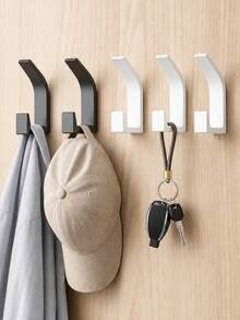 3/5pcs Multi-Function Adhesive Hooks, Self-Adhesive Storage Rack Hooks, Towel Hooks/Clothing Hooks, Suitable For Bathroom, Kitchen And Home, Easy To Install Self-Adhesive Hooks, Can Hang Towels, Clothing, Hats And Keys, Bathroom Accessories - Multicolor - View 2