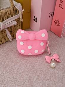 Cute Pink Bow Earphone Case - Pink - View 3