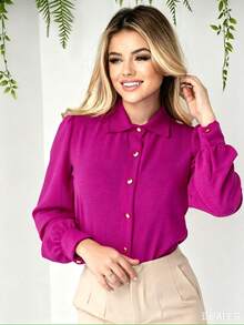 Women Blouses - Rose Red - View 1