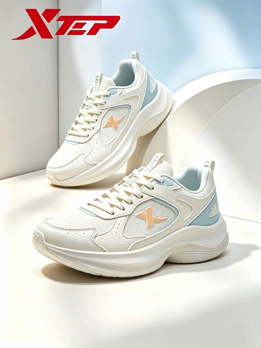 XTEP--Light Feather Running Shoes Women Spring 3-Proof Technology Sports Shoes Lightweight Mesh Breathable Jogging Shoes Comfortable Jump Rope Shoes Sail White/Cloud Water Blue - Sail White/Cloud Blue - View 1