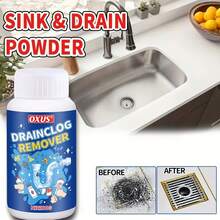Kit de Manutenção de Drenos Oxus, Adequado para Drenos de Banheiro/Cozinha/Piso, Produto Seguro para Fossa Séptica, Sem Produtos Químicos Agressivos, para Sistemas de Esgoto, Ideal para Cuidado de Drenos de Banheiro, Pia e Chuveiro. - Em pó - Visão 7