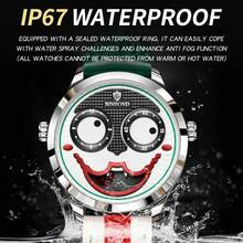 CTPOR Fashion Clown Designs Men's Quartz Watch Stainless Steel Case Non-Fading Luxury Business Watch For Birthdays Festivals Gifts Halloween Back-To-School - Multicolor - View 3