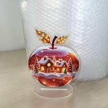 1pc Creative 2D Flat Acrylic Non-3D Pattern Desktop Decor, Living Room Bedroom Study Room Soft Decoration Ornament, Apple Decor - 1PC - View 6