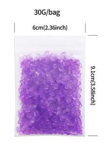 30g 天然碎水晶石填充料，不規則碎石填充珠，適用於環氧樹脂填充、樹脂手工 DIY、手工樹脂珠寶 - 紫色 - 查看 7