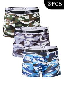 Men's Camouflage Print Boxer Briefs 3-Pack - Multicolor - View 1