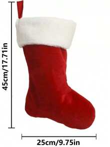 Custom Embroidered Name Christmas Stockings, Personalized Soft Red Plush With Thick White Cuff, Large Capacity Monogrammed Hanging Holiday Decor - Multicolor - View 9