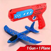 1pc Outdoor Interactive Foam Glider Launcher, Jet Plane, Airplane Supplies, Airplane Toy, Airplane - Multicolor - View 9