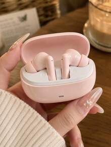 Bright Pink Bluetooth 5.4 TWS In-Ear Earbuds, Ergonomic Lightweight Skin-Friendly Ear Tips, 13MM Large Driver, Hi-Fi Stereo, 10m Stable Signal, Suitable For Commuting, Studying, Fitness, Travel, Cute Aesthetic Accessory, Perfect Birthday Gift - View 13