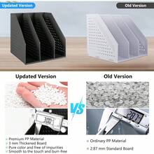 File Storage Boxes - 3 Compartments, Black - View 5