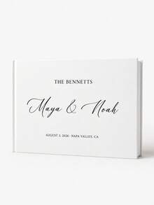 Personalized Gold Foil Text Wedding Guest Book, Customized Scrapbook, Customized Signature Book, Wedding Keepsake Album, Bridal Shower Gift/Bachelorette Party Gift/Decoration - Multicolor - View 6
