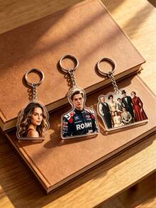 Personalized Acrylic Photo Keychain, Custom Image/Logo Key Pendant, Shaped Acrylic Keychain, Backpack Charm, Gift For Couples, Friends, Family, Cartoon Style, Aesthetic Bag Charm - Customized Acrylic Keychain - View 5