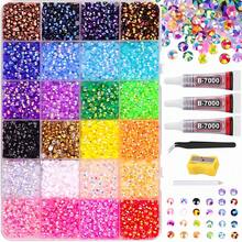 3/4/5mm Mixed Color Crystal Rhinestone Decor Set, Suitable For Clothing, Cups, Shoes, Fabrics, Diamond Art Supplies, Shiny Decorations, Craft Supplies, Diamond Painting Decoration And Other Rhinestone DIY - 24 Colors - View 7