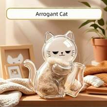 Cute Cat Shaped Fridge Magnet Cat Fur & Whisker Collector, Holeless Pet Hair & Whisker Memorial Keepsake Container, Unique Decorative Gift For Cat Lovers, Essential For Cat Moms, Unique Gift, Pet Memorial - Transparent - View 12