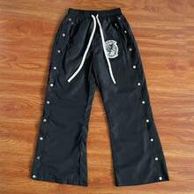 ST VANITY Thorn Breasted Nail Sports Style Casual Trousers - Orange - View 10