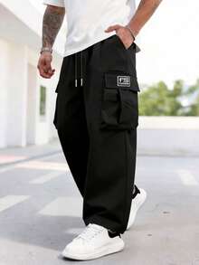 Men's Casual Summer Lightweight Plus Size Cargo Pants Fashion Multi-Pocket Outdoor Sports Long Pants - Black - View 6