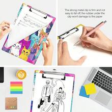 Plastic Clipboards, 9x 12.5 Clip Boards With Low Profile Clip, Cute Clipboard Clip Board Stardard A4 Letter Size Classroom, Office, Students, Women, Kids, With Notes, Colorful Cats - Colorful Cats - View 3