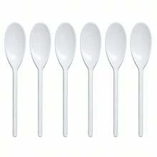 Colher de Polietileno Kit de 6 unidades indicada para mexer massas, molhos, arroz, carnes moídas, doces e diversas outras preparações culinárias uso doméstico e Restaurantes - Branco - Visão 5
