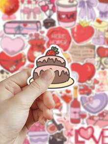 50pcs Valentine's Day Letter Stickers For Phone Case, Planner, Diary, Scrapbook, Greeting Card, Envelope, Guitar, Skateboard, Helmet, Tablet, Holiday Gift - Valentine's Day Letter - View 5