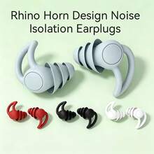 Premium Professional Noise-Canceling Sleep Earplugs, Reusable, Ultra-Soft Silicone Noise-Canceling Earplugs, Unisex, Suitable For Study, Travel, Swimming, Ergonomic Rhino Horn Design, Comfortable Side-Sleeping High-Fidelity Earplugs - Two-piece set - View 1