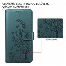 1pc Embossed Wallet Case Compatible With Apple 17 Pro Max, A57, Note 15 PRO, Artificial Leather Protective Shell (Global Version, Not Local Model) - Dark Green - View 5