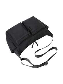 CAMEL CROWN Tas Selempang Kasual, Tas Bahu Unisex Musim Panas, Cocok untuk Perjalanan Sehari-hari, Tas Selempang Olahraga Multifungsi Portabel - Phantom Black - View 2