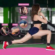 6 Buah -- Set Pita Resistensi Wanita, Peralatan Pilates Latihan Seluruh Tubuh di Rumah dengan Pegangan & Tali Pergelangan Kaki, Tali Tarik Latihan Kebugaran Portabel - A - View 8