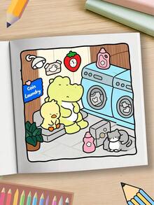 1 كتاب تلوين COZY DAYS لتخفيف التوتر، مناسب للاستخدام كلوحة رسم وقرطاسية ومستلزمات تعليمية، خيار ممتاز كهدايا لأعياد الميلاد والكريسماس وتجمعات العطلات المختلفة، وممتاز للاسترخاء وتعزيز الإبداع، بتصميم جميل - متعدد الألوان - مشاهدة 7
