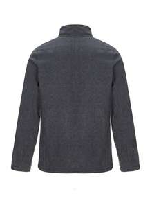 CAMEL CROWN Jaket Fleece Pria, Sweatshirt Hangat Tahan Angin, Lapisan Tebal, Desain Kerah Tegak - Tinta Abu-abu - View 4