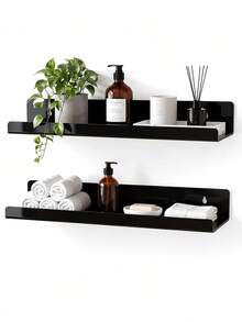 2 Pieces Acrylic Shelf, No-Drill Wall Display Shelf | Floating Shelf, Suitable For Nail Polish, Vinyl Records, Record Racks, Magazine Racks, Comic Strip Display Shelves, Photo Display Shelves - View 1