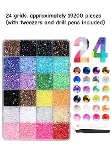 Approx. 33,600pcs 1 Box 42 Colors Rhinestone Nail Art Decoration, 3MM Resin Flat Back Rhinestones, Suitable For Nail Art Accessories, Clothing Hat Accessories, Eyewear Decoration And Other Fabric DIY Decorations - Multicolor - View 13