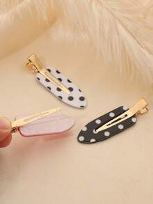 6PCS Vintage Polka Dot Print Cute Women's Hair Clips, Suitable For Daily Life, Date, Party Styling Decoration Women's Hair Accessories - Multicolor - View 3