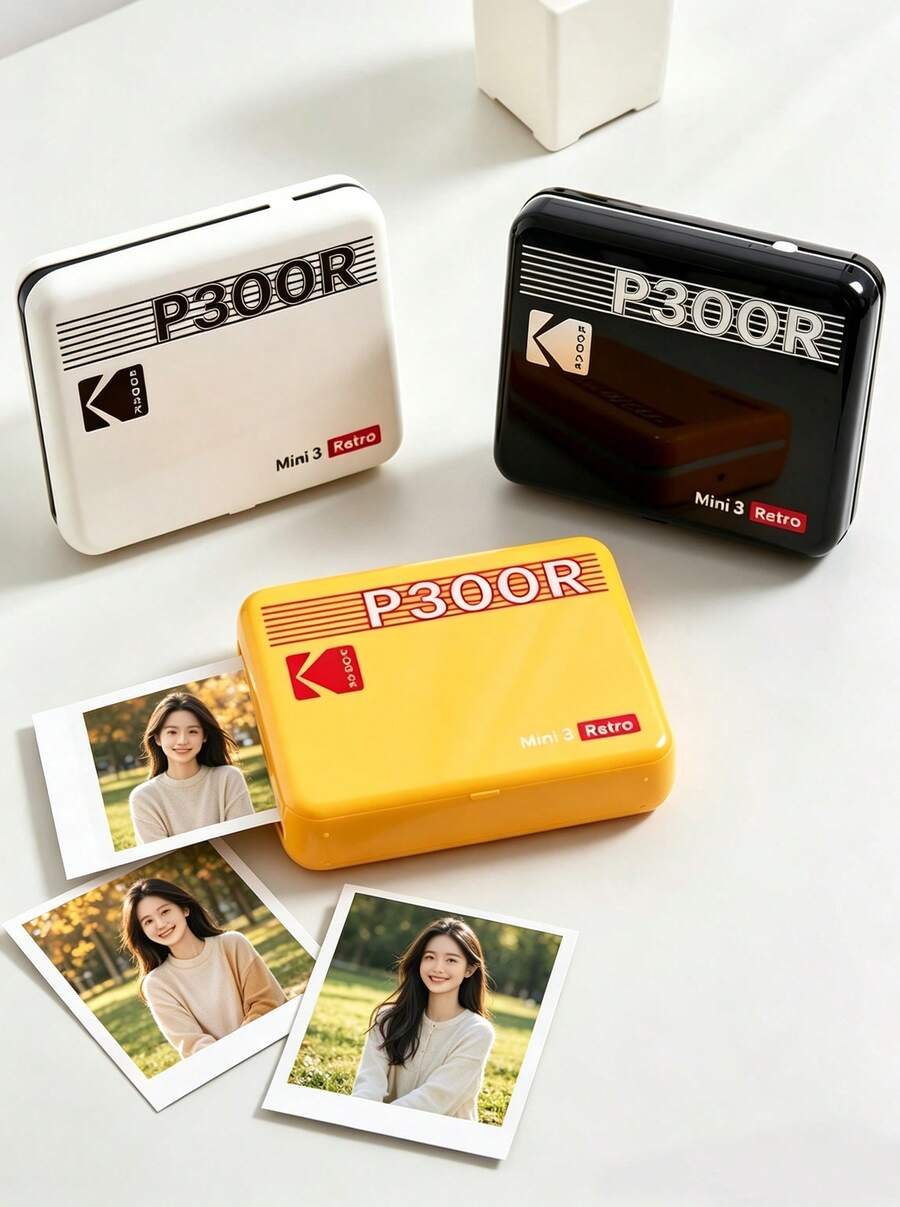 Kodak Printer foto P300R Mini3 Retro terhubung ke ponsel Anda melalui Bluetooth untuk mencetak foto. Portabel untuk di rumah dan bepergian, printer ini menawarkan pencetakan foto sublimasi warna dengan laminasi otomatis. Sempurna sebagai hadiah liburan, ulang tahun, atau pernikahan. - MultiWarna - View 1