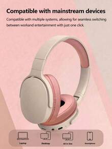 Auriculares inalámbricos, Jelly 5.3, larga duración de batería, adecuados para computadora/iPad/teléfono inteligente, auriculares inalámbricos para música/juegos - Negro - Ver 8